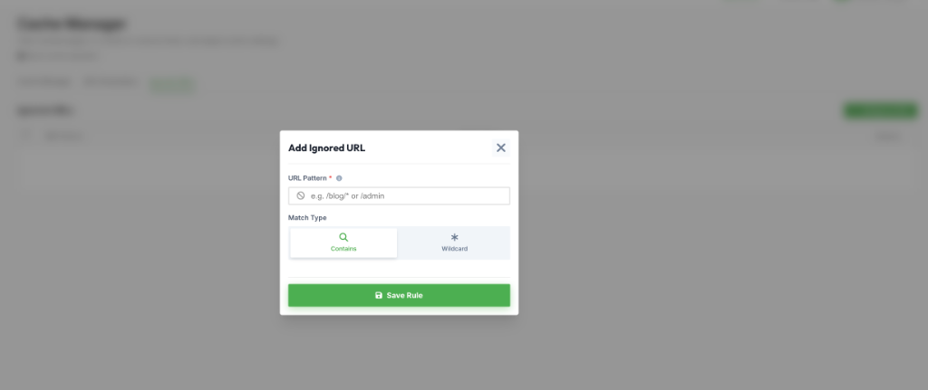 Add Ignored URL Modal